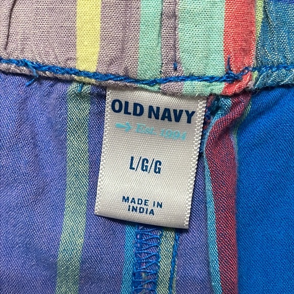 •OLD NAVY•BLUE PLAID PAJAMA SHORTS W/ ELASTIC WAISTBAND & DRAWSTRING SIZE LARGE - Picture 5 of 7